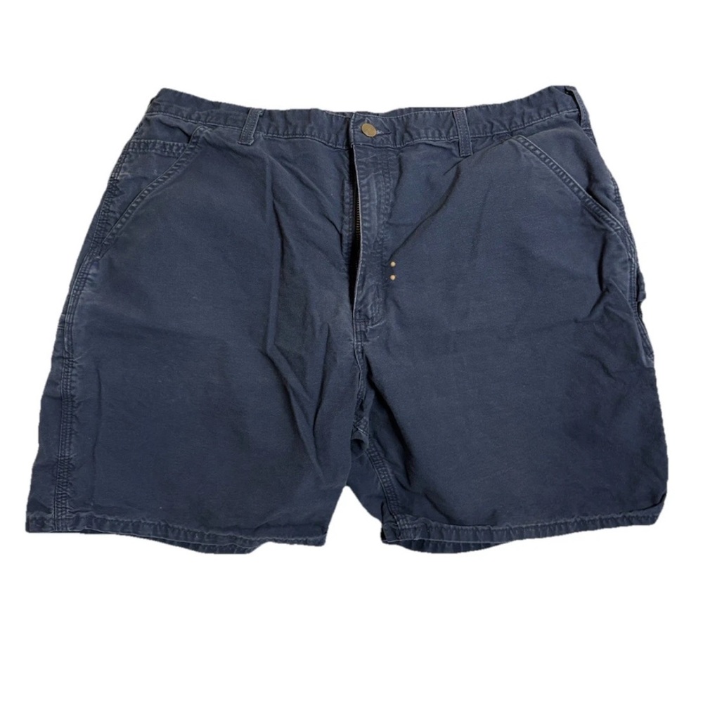 Carhartt Men's B147 Navy Carpenter Work Shorts Original Fit Size 38 Bleached